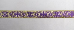 Галун РОМБ, фиолетовый с золотом, шир. 2 см, ИНДИЯ