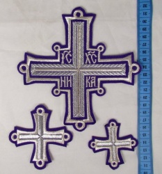 Набор крестов, дьяконский, ПЕТЕЛЬНЫЙ, фиолетовый с серебром, 10 шт Набор крестов, дьяконский, ПЕТЕЛЬНЫЙ, фиолетовый с серебром, 10 шт