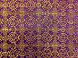 Парча ВЛАДИМИРСКАЯ, фиолетовая с золотом, шир. 150 см, Рахманово