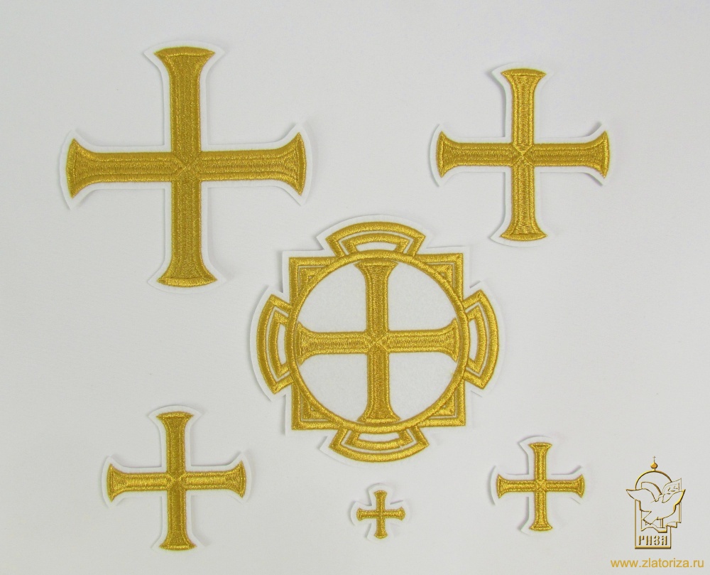 Набор крестов, иерейский, БУЛАТ, белый с золотом, 14 шт