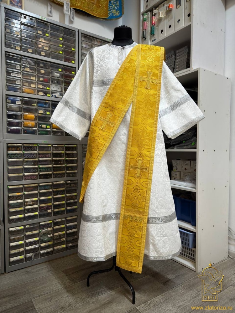 Орарь двойной желтый, шелк, без поручей