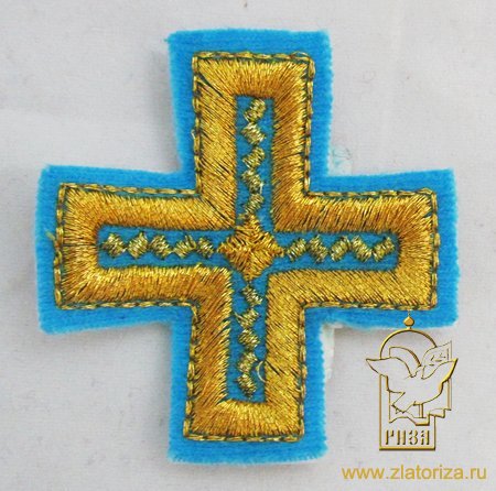 Крест 4 НОВГОРОДСКИЙ КРЕСТ, голубой с золотом