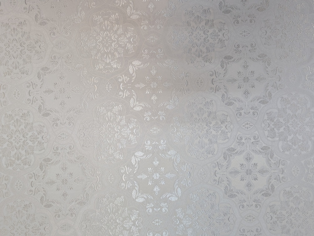 Шелк БЛАГОВЕСТ, белый с серебром, шир. 150 см, Рахманово