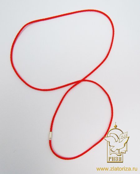 Гайтан шелк витой искусственный 60 см диаметр 1,5 мм красный. Произведено в России