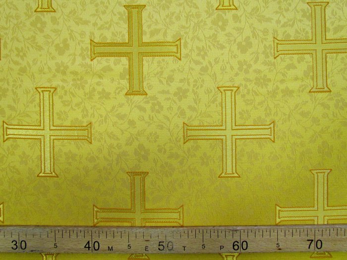 Парча ЕФРОСИНЬЯ, желтая с золотом, шир. 150 см, Рахманово