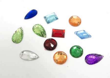 Стразы пришивные, пластик, цвет - микс