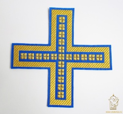 Крест П/Ж ПРЯМОЙ с кубиками, синий с золотом