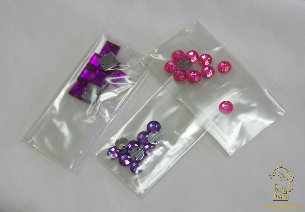 Стразы фасованные, цвет - микс