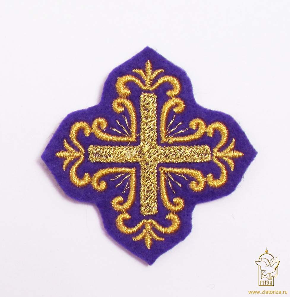 Крест 4 ПОКРОВСКИЙ фиолетовый с золотом