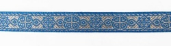 Галун ВИЗАНТИЯ, голубой с сереб, шир. 1,7 см, ФР