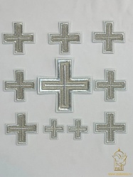 Набор крестов, диаконский, АНДРЕЕВСКИЙ, белый с серебром, 10 шт Набор крестов, диаконский, АНДРЕЕВСКИЙ, белый с серебром, 10 шт