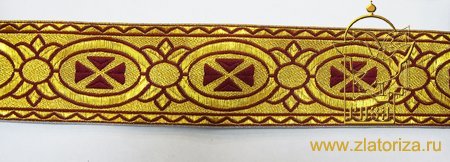 Галун ПАСХА, бордо с золотом, шир. 4 см, РА