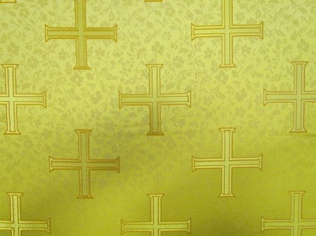 Парча ЕФРОСИНЬЯ, желтая с золотом, шир. 150 см, Рахманово