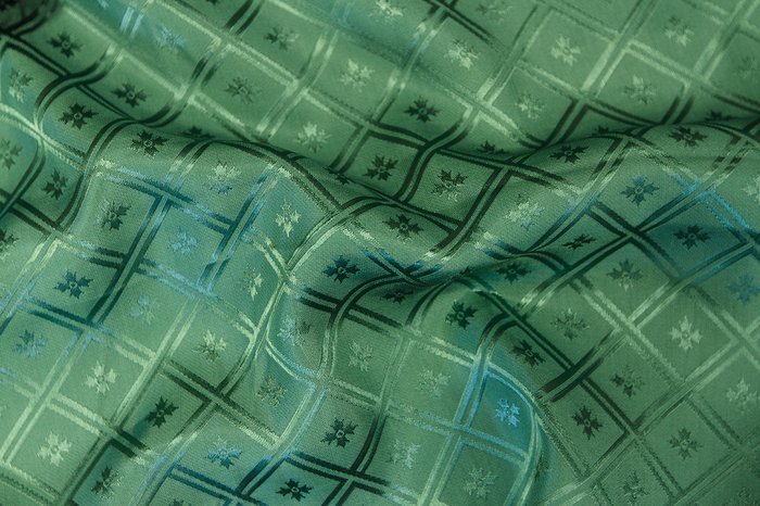 Подкладочная, жаккард церковный, зеленая, 150 см. , вискоза