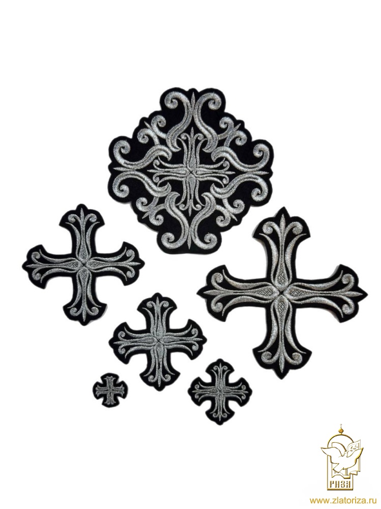 Набор крестов, иерейский, СОФИЯ, черный с серебром, 14 шт