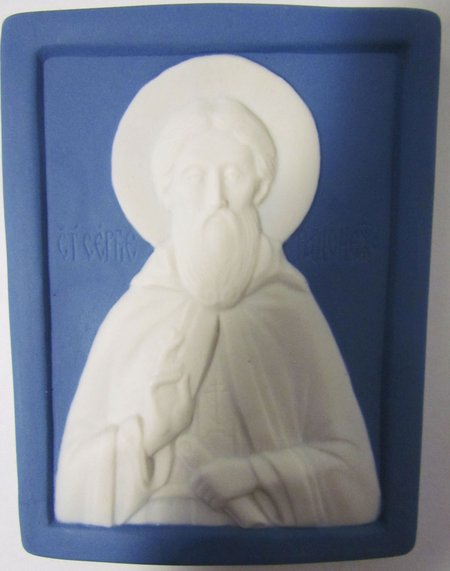 Икона Сергий Радонежский святой преподобный, керамика