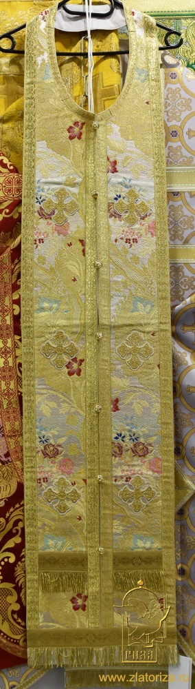 Епитрахиль + поручи, белый с золотом, парча