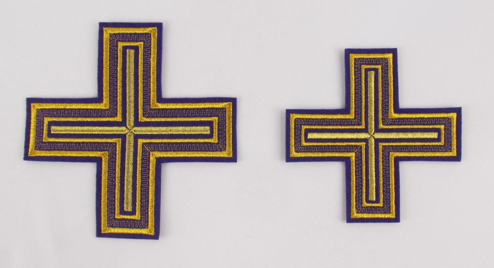 Набор крестов, иерейский, АНДРЕЕВСКИЙ, фиолетовый с золотом, 14 шт