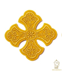 Крест 3 УЗОРНЫЙ горчица золото,8-9 см