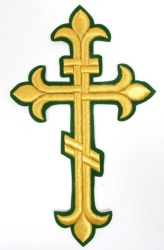 Крест Аналойный восьмиконечный, зеленый с золотом, высота 25 см Крест Аналойный восьмиконечный, зеленый с золотом, высота 25 см