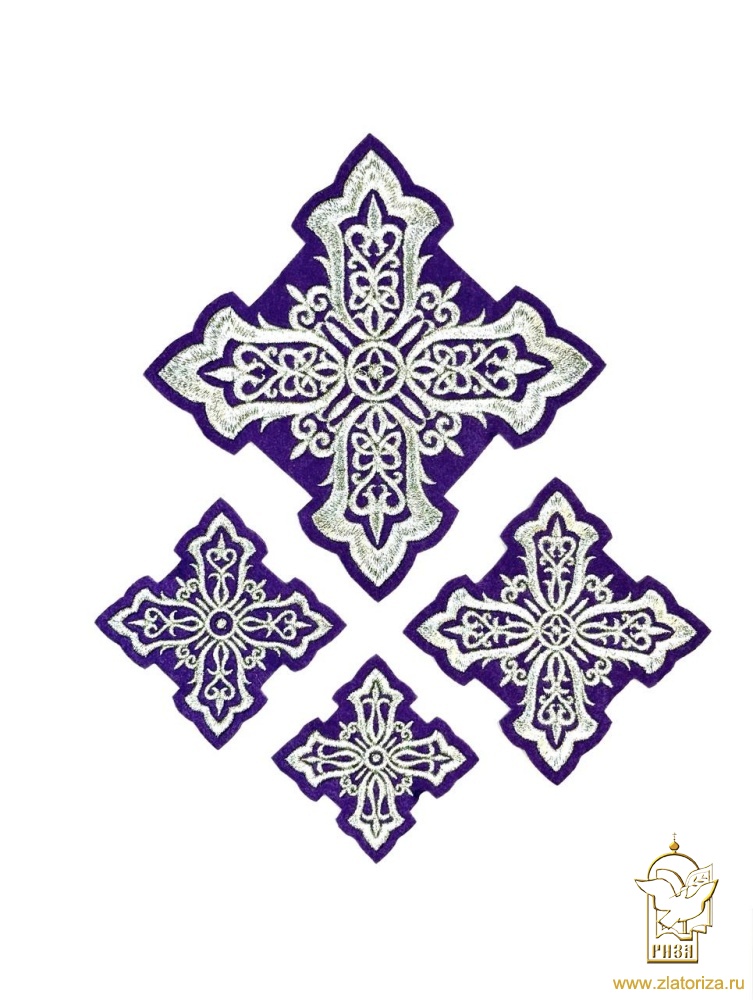 Крест 2 ВИЗАНТИЯ фиолетовый с серебром, 10-12 см