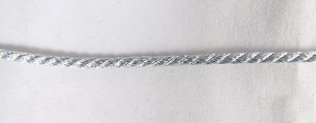 Шнур серебро, 3 мм, арт d1032, витой, 33 м в упаковке
