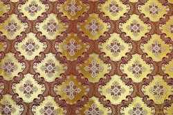 Шелк ЭЛЕОН, горчица с бордо окантовкой. 165 см