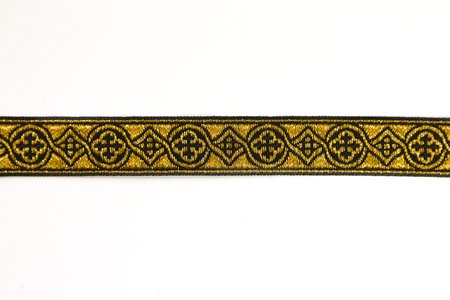 Галун ЗЛАТОУСТ, черный с золотом, шир. 1,5 см, ФР