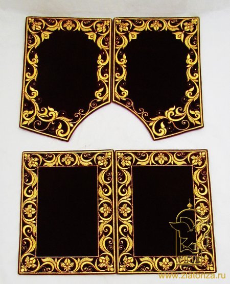 Скрижали бордо, красные, бархат вышивка