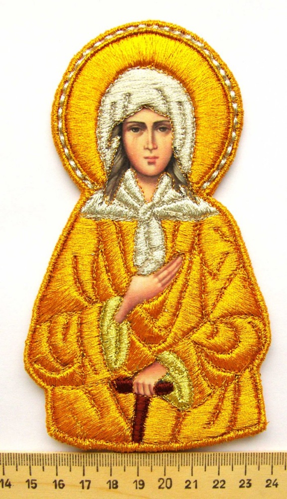 Икона св. блаженная а Ксения Петербургская,, высота. 16-17 см, вышитая Икона св. блаженная а Ксения Петербургская,, высота. 16-17 см, вышитая