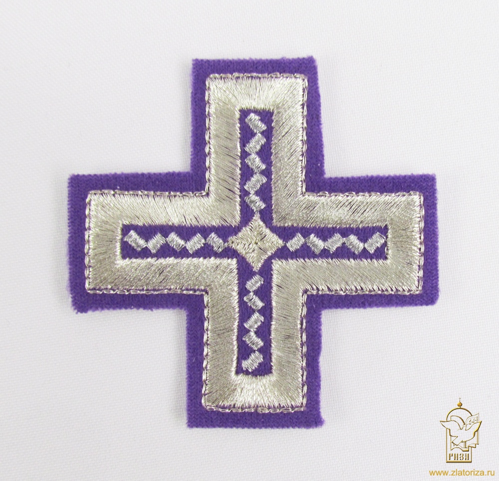 Крест 3 НОВГОРОДСКИЙ КРЕСТ, фиолетовый с серебром,8-9 см