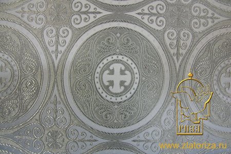 Парча ФИЛАРЕТ, белая с серебром, шир. 150 см, Рахманово
