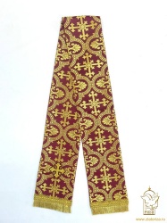 Закладка для служебных книг, шелк, красная / бордовая с золотом, шир. 14,5 см Закладка для служебных книг, шелк, красная / бордовая с золотом, шир. 14,5 см