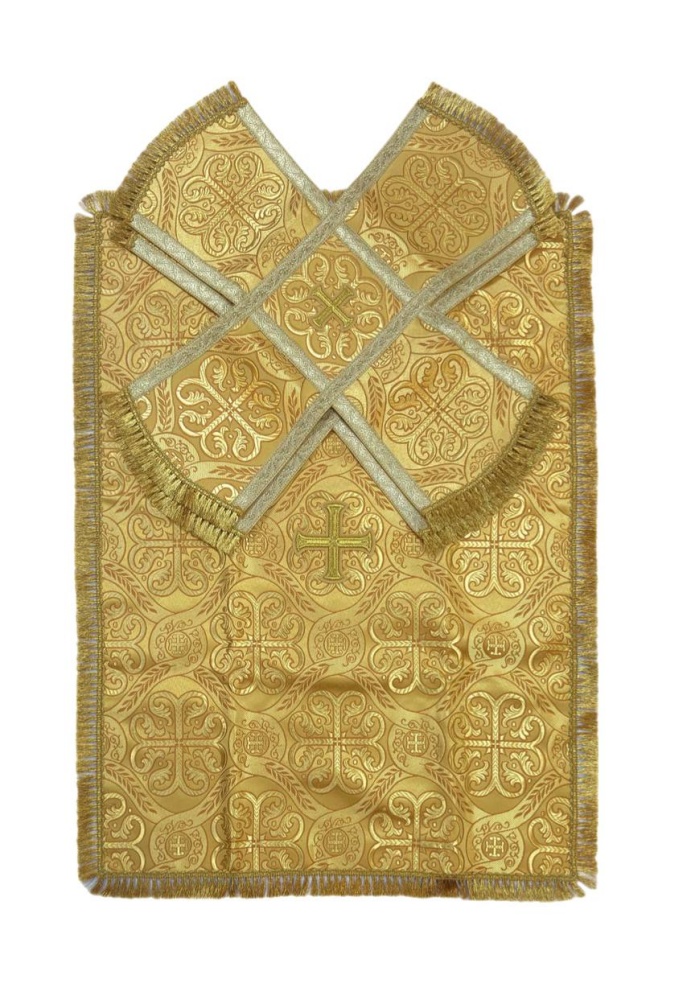 Покровцы шелк, желтые с золотом