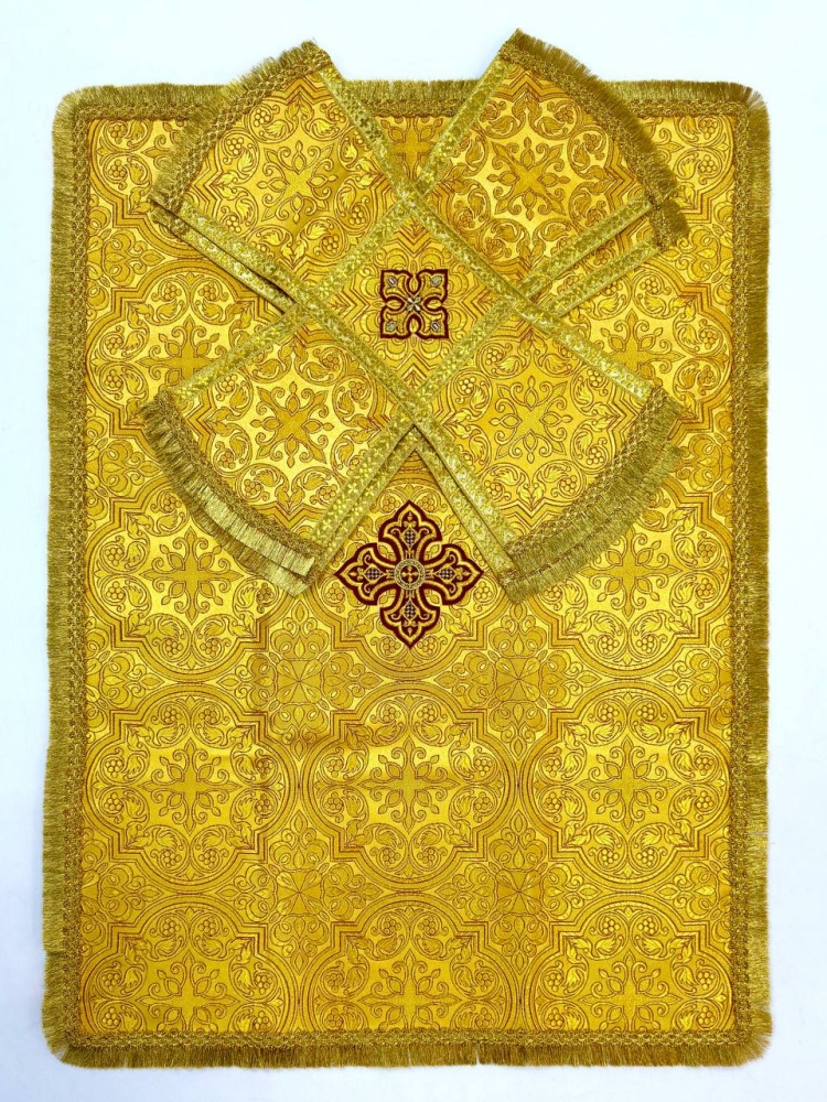 Покровцы парча, желтые с золотом