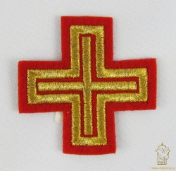 Крест 4 АНДРЕЕВСКИЙ, красный с золотом, 6-7 см Крест 4 АНДРЕЕВСКИЙ, красный с золотом, 6-7 см