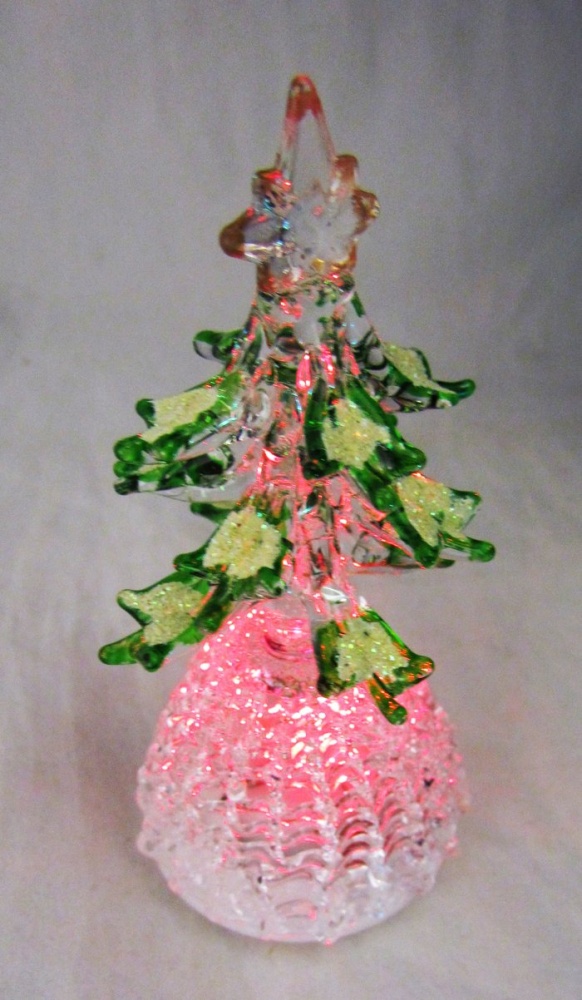 Сувенир рождественский Елочка, стекло, с подсветкой 26404
