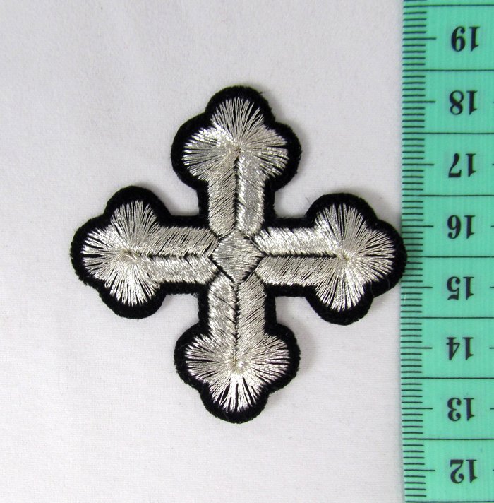 Крест 5, черный с серебром,4-5 см