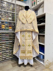 Облачение иерейское , Греческое, шелк белый с золотом.