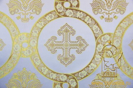 Шелк ГЕФСИМАНСКИЙ САД, белый с золотом, шир. 160 см