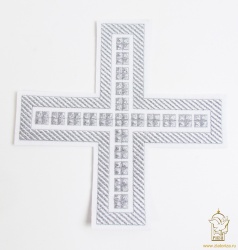 Крест П/Ж ПРЯМОЙ с кубиками, белый с серебром Крест П/Ж ПРЯМОЙ с кубиками, белый с серебром