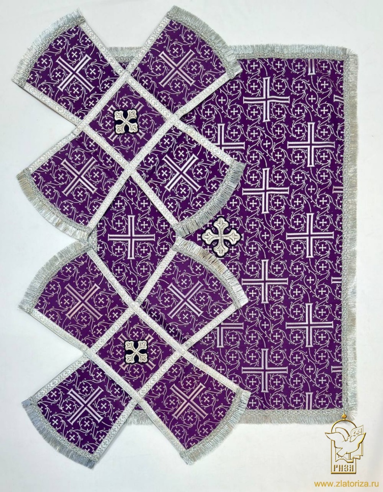 Покровцы шелк, фиолетовые серебро