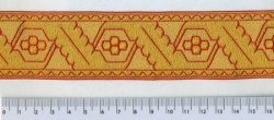 Галун ДУБОК, красный с золотом, шир. 4 см, ФР