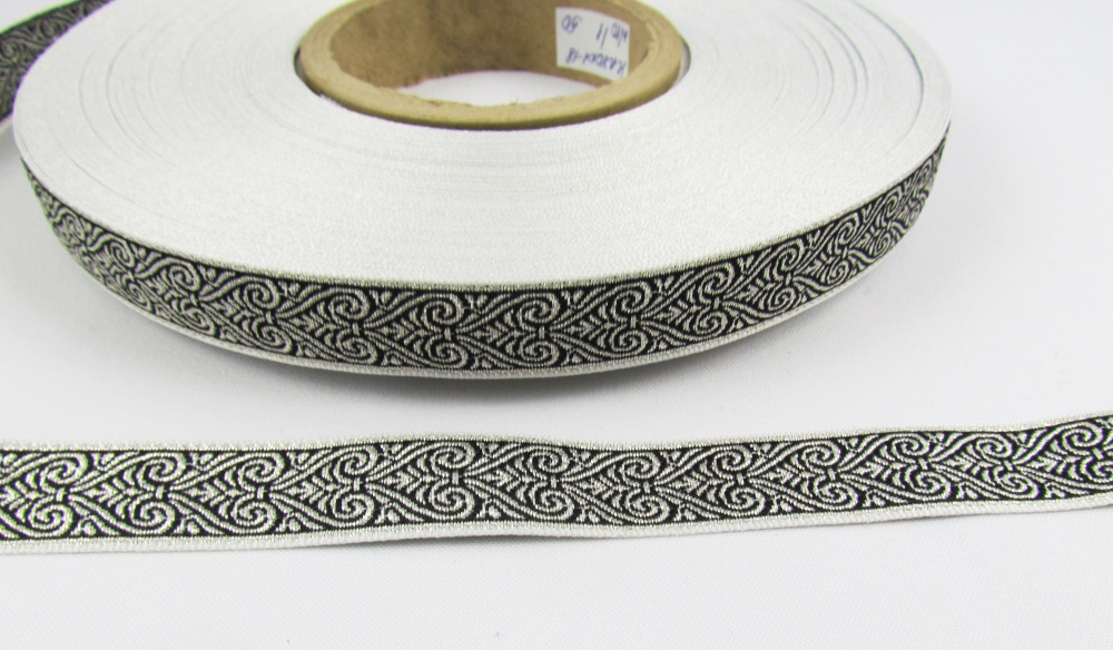 Галун АФИНЫ, черный с серебром, шир. 2,2 см, РА