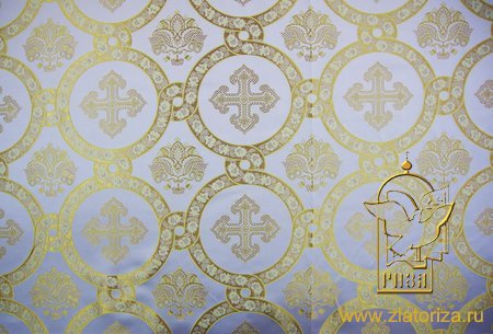 Шелк ГЕФСИМАНСКИЙ САД, белый с золотом, шир. 160 см