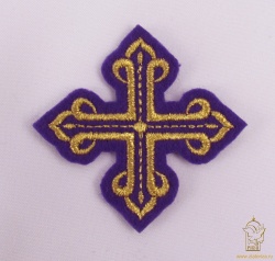 Крест 4 КАНОН, фиолетовый с золотом, 6-7 см