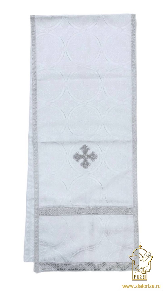 Аналойник, шелк белый с золотом или серебром