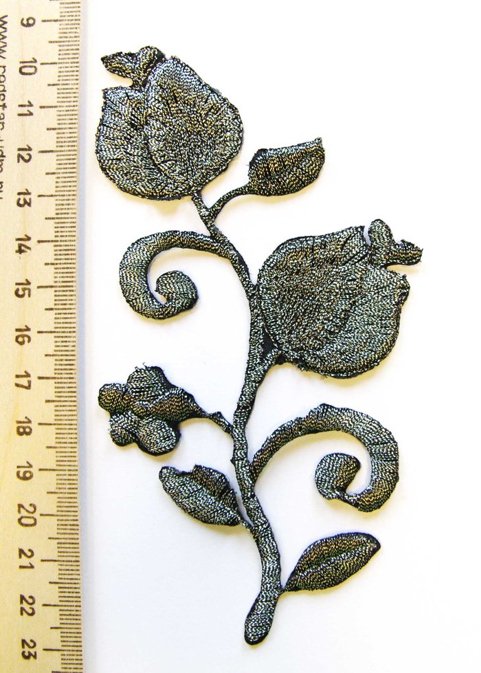 Термоаппликация 3 ТЮЛЬПАН, черный с серебром