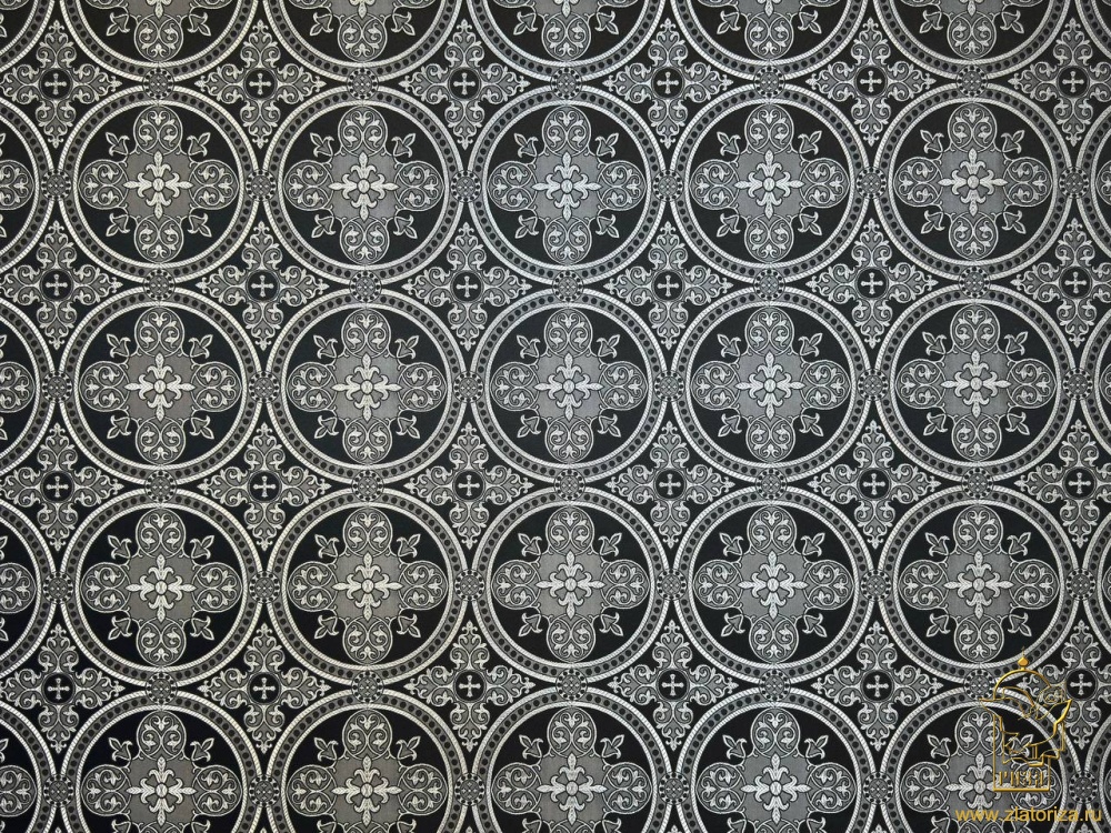 Шелк ВЛАДИМИРСКИЙ, черный с серебром, шир. 150 см, Рахманово