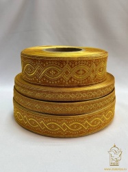 Галун КОСТРОМА, желтый с горчицей, с золотом, шир. 4 см, РА